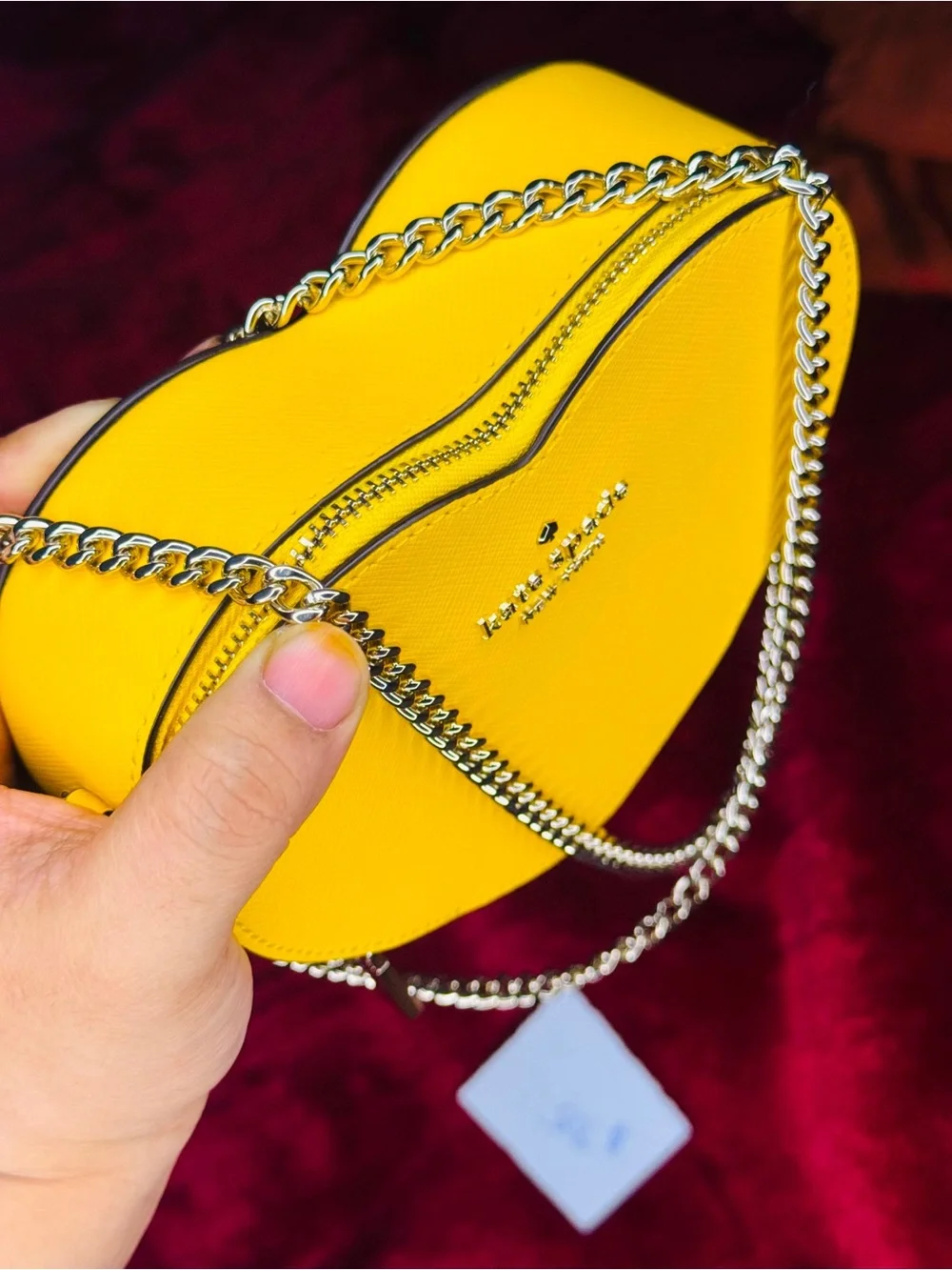 kate spade Yellow Heart-Shaped Crossbody with Gold Chain
